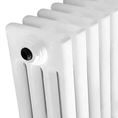 Keswick 600 x 1010mm Cast Iron Style Traditional 4 Column White Radiator 4 Keswick 600 x 1010mm Cast Iron Style Traditional 4 Column White Radiator - Image 2