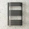 Milan Bow-Fronted Anthracite 850 x 550 Designer Flat Panel Heated Towel Rail
