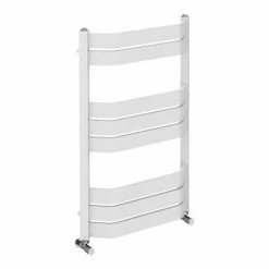 Milan Bow-Fronted White 850 x 550 Designer Flat Panel Heated Towel Rail -Radiators Shop MBTR855W4 d3 460