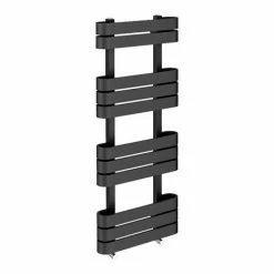 Milan Curved Anthracite 1200 x 500 Designer Flat Panel Heated Towel Rail - 11 Sections 10 Milan Curved Anthracite 1200 x 500 Designer Flat Panel Heated Towel Rail - 11 Sections -Radiators Shop MCTR125A2 d4 460