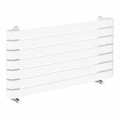 Milan Curved White 1000 x 500 Horizontal Designer Flat Panel Heated Towel Rail -Radiators Shop MCTR5105W3 d3 460