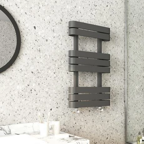 Milan Curved Anthracite 850 x 500 Designer Flat Panel Heated Towel Rail 4 Milan Curved Anthracite 850 x 500 Designer Flat Panel Heated Towel Rail - Image 2