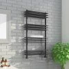 Milan Anthracite 1100 x 600mm Designer Shelf Heated Towel Rail