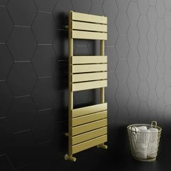 Arezzo Brushed Brass 1200 x 500 Heated Towel Rail