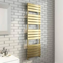 Arezzo Brushed Brass 1600 x 500 Heated Towel Rail -Radiators Shop MIL16BB L 460