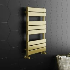 Arezzo Brushed Brass 800 x 500 Heated Towel Rail