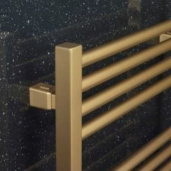 Crosswater MPRO 480 x 1380mm Heated Towel Rail - Brushed Brass Effect - MP48X13800F -Radiators Shop MP48X1140F D2 460 1