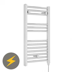 Nuie H720mm x W400mm Chrome Electric Only Ladder Rail - MTY150