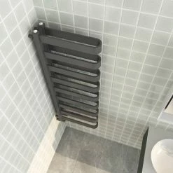 Milan Anthracite U-Shaped Heated Towel Rail - 1300 x 400mm -Radiators Shop MUTR130A d1 460