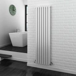 Metro Vertical Radiator - White - Double Panel (1600mm High) -Radiators Shop MVRWDP dv4 460