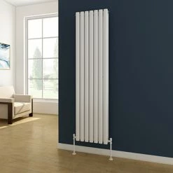 Metro Vertical Radiator - White - Double Panel (1600mm High)