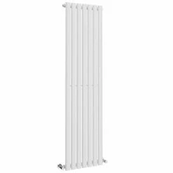 Metro Vertical Radiator - White - Single Panel (1600mm High) -Radiators Shop MVRWSP d4 460