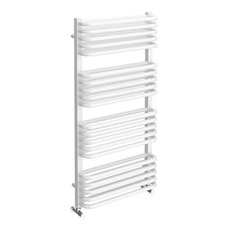 Monza 500 x 1000 White Designer D-Shaped Heated Towel Rail 4 Monza 500 x 1000 White Designer D-Shaped Heated Towel Rail - Image 2