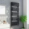 Monza 500 x 1269 Anthracite Designer D-Shaped Heated Towel Rail