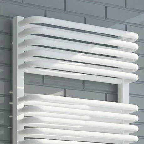 Monza 500 x 1269 White Designer D-Shaped Heated Towel Rail 4 Monza 500 x 1269 White Designer D-Shaped Heated Towel Rail - Image 2