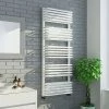 Monza 500 x 1269 White Designer D-Shaped Heated Towel Rail -Radiators Shop MZ1268X5W p