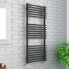 Monza Matt Black 1200 x 490 Round Bar Heated Towel Rail -Radiators Shop MZ12MB np