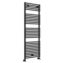 Monza Matt Black 1450 x 500 Round Bar Heated Towel Rail -Radiators Shop MZ15MB detail02 460