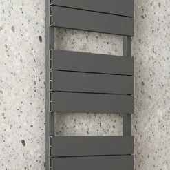 Monza Anthracite Aluminium Heated Towel Rail 1150 x 500mm Flat Panels -Radiators Shop MZAL5A d1 460