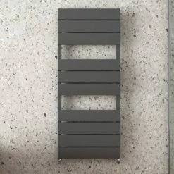 Monza Anthracite Aluminium Heated Towel Rail 1200 x 500mm Curved Panels -Radiators Shop MZAL9A d2 460