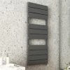 Monza Anthracite Aluminium Heated Towel Rail 1200 x 500mm Curved Panels -Radiators Shop MZAL9A p