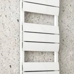 Monza White Aluminium Heated Towel Rail 1200 x 500mm Curved Panels -Radiators Shop MZAL9W d2 460