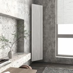 Monza White Corner Vertical Column Aluminium Radiator 1800 x 315mm