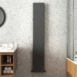 Monza Anthracite Flat Panel Aluminium Radiator 1800 x 300mm -Radiators Shop MZFPA18 d1 460
