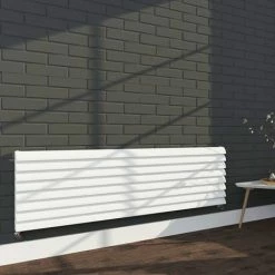 Monza 475 x 1600 Horizontal Venetian Style White Designer Radiator 8 Monza 475 x 1600 Horizontal Venetian Style White Designer Radiator -Radiators Shop MZH47516WHT D3 460