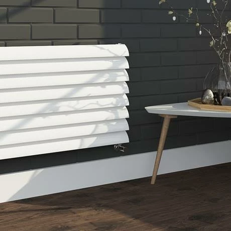 Monza 475 x 1600 Horizontal Venetian Style White Designer Radiator 4 Monza 475 x 1600 Horizontal Venetian Style White Designer Radiator - Image 2