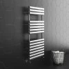 Monza 500 x 1120 Stainless Steel Oval Heated Towel Rail -Radiators Shop MZSS7 n p