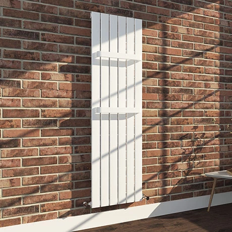 Monza 1600 x 452 Vertical White Designer Radiator with Twin Towel Rails 3 Monza 1600 x 452 Vertical White Designer Radiator with Twin Towel Rails