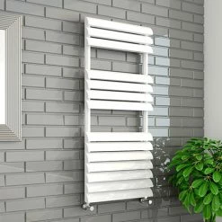Monza 500 x 1100mm Venetian Style White Designer Towel Rail