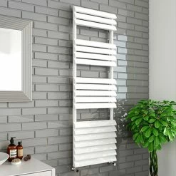 Monza 500 x 1500mm Venetian Style White Designer Towel Rail