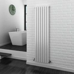 Metro Vertical Radiator - White - Single Panel (1600mm High) -Radiators Shop Metro Vertical Radiator White Single Panel 1600mm High detail2 460