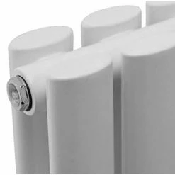 Metro Vertical Radiator with Mirror - White - Double Panel (H1800 x W382mm) -Radiators Shop Metro Vertical Radiator with Mirror White Double Panel 1800mm High d1 460