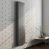 Nova Anthracite Vertical Double Panel Aluminium Radiator 1800 x 466mm (5 Section) -Radiators Shop NVAL35DA p