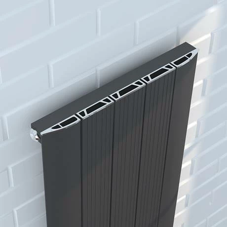 Nova Anthracite Vertical Single Panel Aluminium Radiator 1800 x 470mm (5 Section) 4 Nova Anthracite Vertical Single Panel Aluminium Radiator 1800 x 470mm (5 Section) - Image 2