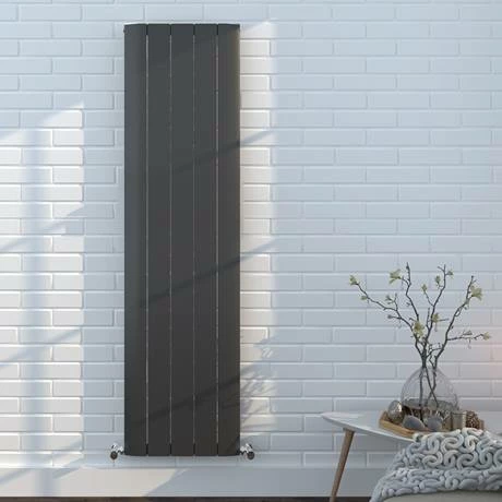 Nova Anthracite Vertical Single Panel Aluminium Radiator 1800 x 470mm (5 Section) 5 Nova Anthracite Vertical Single Panel Aluminium Radiator 1800 x 470mm (5 Section) - Image 3