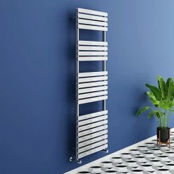 Murano Curved 1500 x 500mm Chrome Modern Heated Towel Rail - 22 Sections