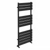 Milan Matt Black 1200 x 490mm Heated Towel Rail -Radiators Shop RAD12MB n p
