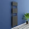 Milan Anthracite 1500 x 500mm Flat Panel Heated Towel Rail - 15 Sections -Radiators Shop RAD15A p1