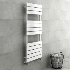 Milan White 1200 x 490mm Heated Towel Rail