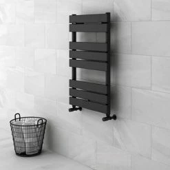 Milan Matt Black 840mm x 500mm Heated Towel Rail 9 Milan Matt Black 840mm x 500mm Heated Towel Rail -Radiators Shop RAD8MB d4 460