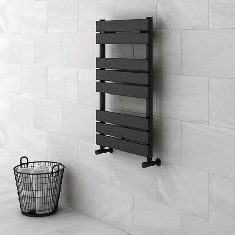 Milan Matt Black 840mm x 500mm Heated Towel Rail 6 Milan Matt Black 840mm x 500mm Heated Towel Rail - Image 4