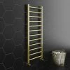 Arezzo 1200 x 500mm Brushed Brass Straight Heated Towel Rail -Radiators Shop RDBBT125 P1