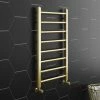Arezzo 800 x 500mm Brushed Brass Straight Heated Towel Rail -Radiators Shop RDBBT85 n p