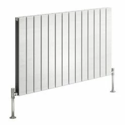 Reina Flat Horizontal Double Panel Designer Radiator - White