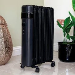 TCP Smart 2000W Black Wi-Fi Energy Saving Portable Free-Standing Oil 9 Finned Radiator -Radiators Shop SMABLOILRAD2000WEX20 D5 460