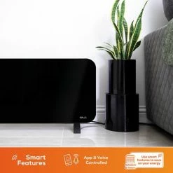 TCP Smart 1500W Black Wi-Fi Energy Saving Fixed or Portable Glass Panel Heater -Radiators Shop SMARADGBL1500 D2 460 1
